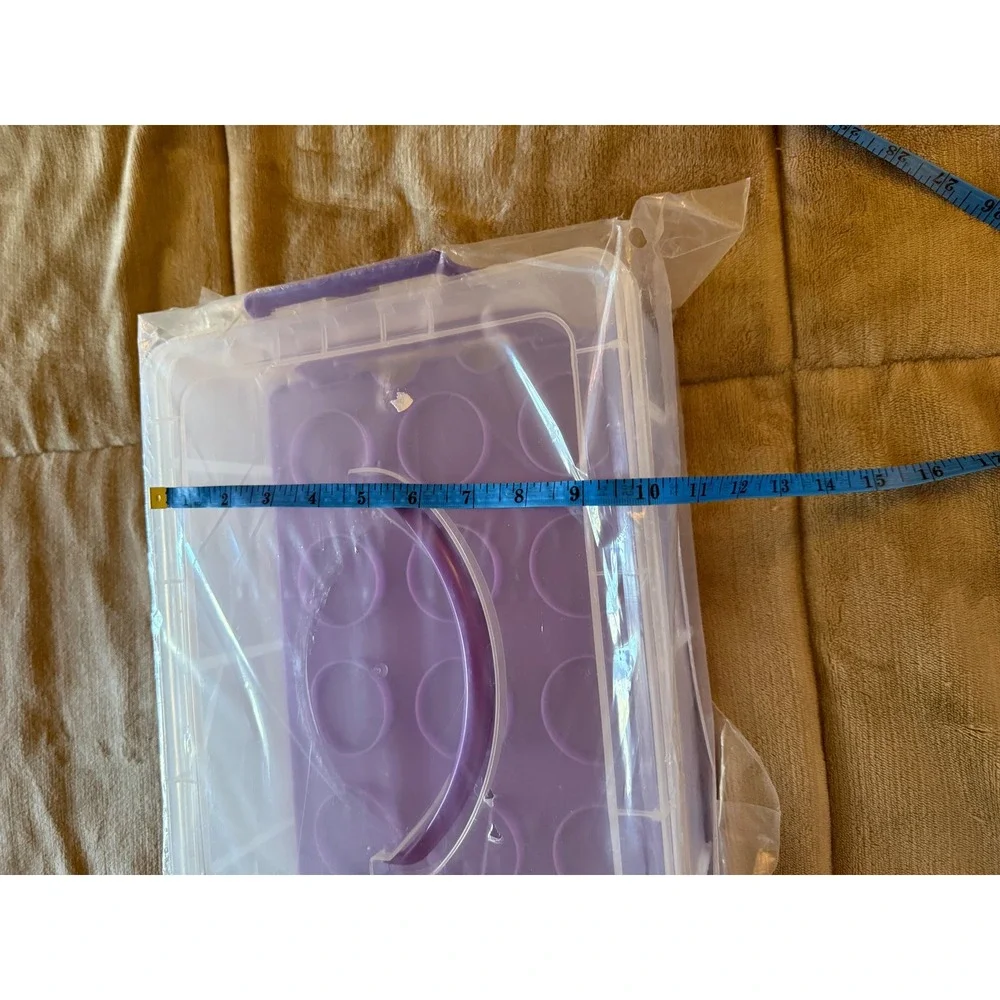Baked with Love Deluxe Cake and Cupcake Caddy 9x13 Purple Clear Carrier